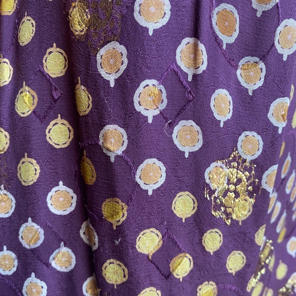 Vintage Anna Sui Metallic Gold Indian Tunic Shift Dress 10 - Picture 8 of 9